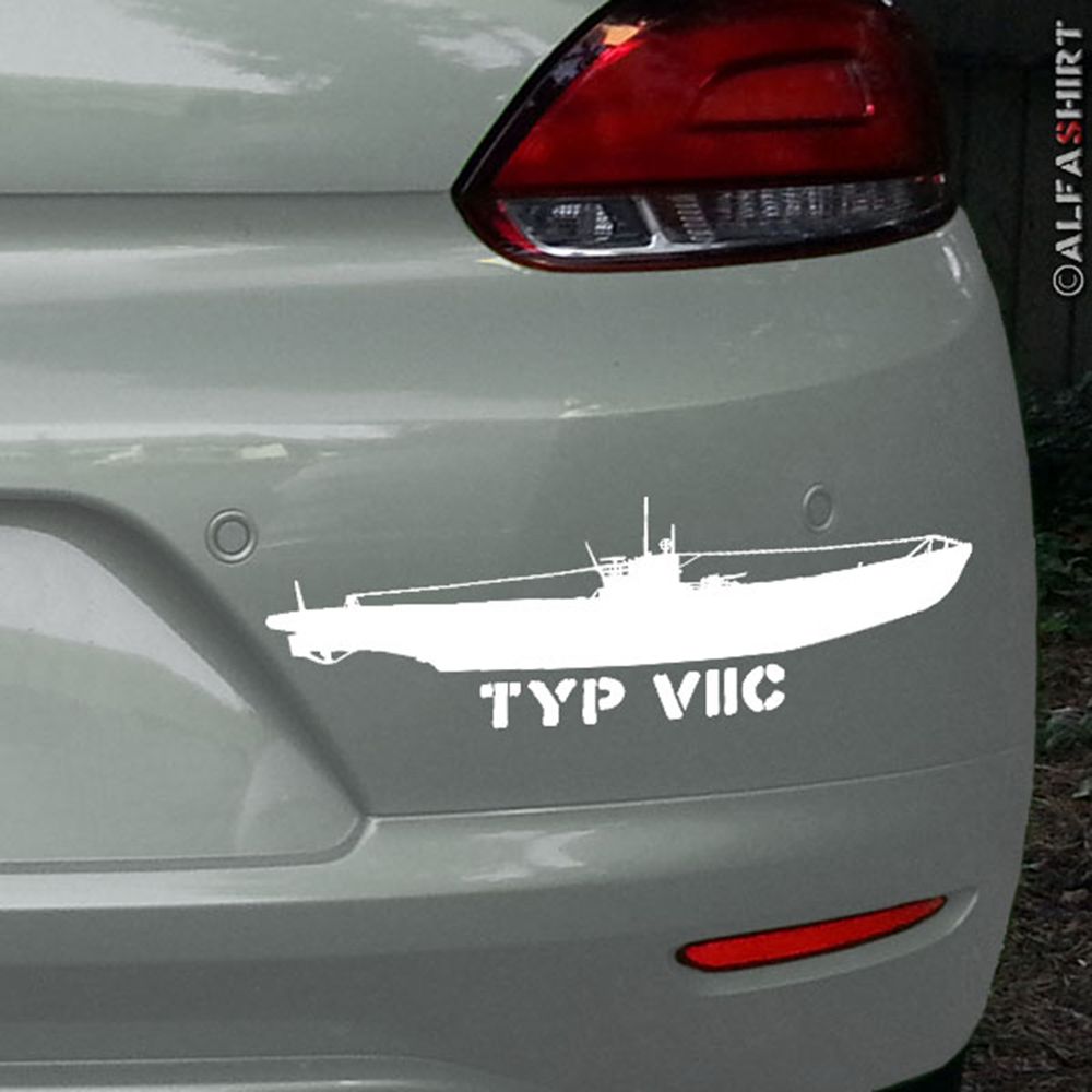 Aufkleber/Sticker - U Boot 96 Typ VII C Unterseeboot Marine - 20x6cm weiß #A273