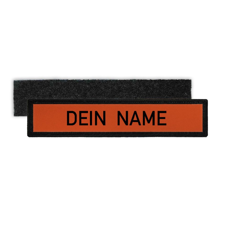 Namenschild Patch Namen Signalorange Personalisiert Bauarbeit #32631