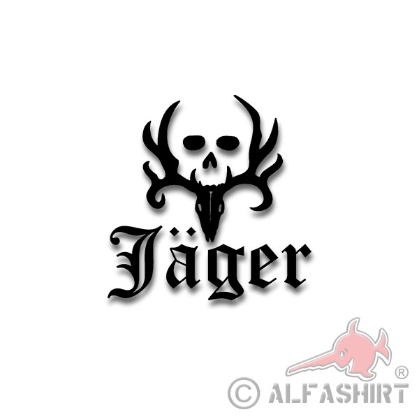 Hunter Skull Antler Hunting Protection Sticker Skull Sticker 10x10cm # A4445