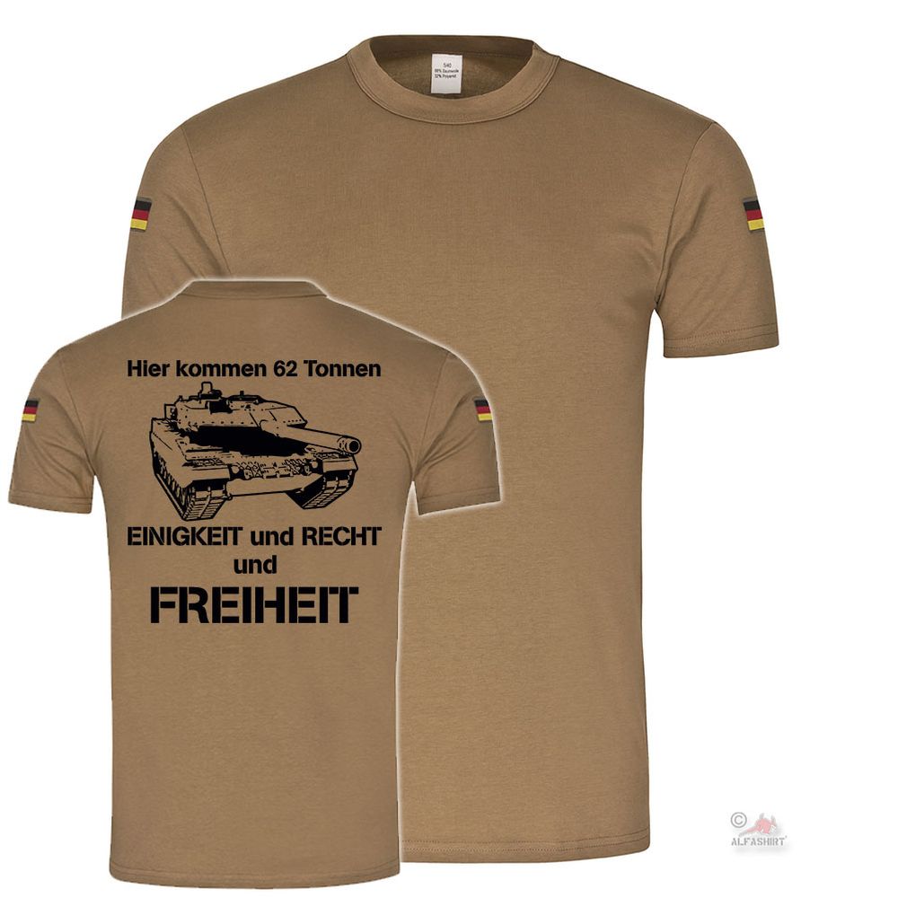 BW Tropenshirt Panzer Kompanie Leo2A6 62 Tonnen Einigkeit Recht Freiheit #20157