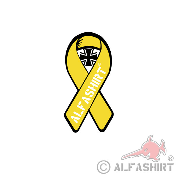 gelbe Solidaritätsschleife Bundeswehr BW ALFASHIRT Schleife Yellow 7x3cm#A4280