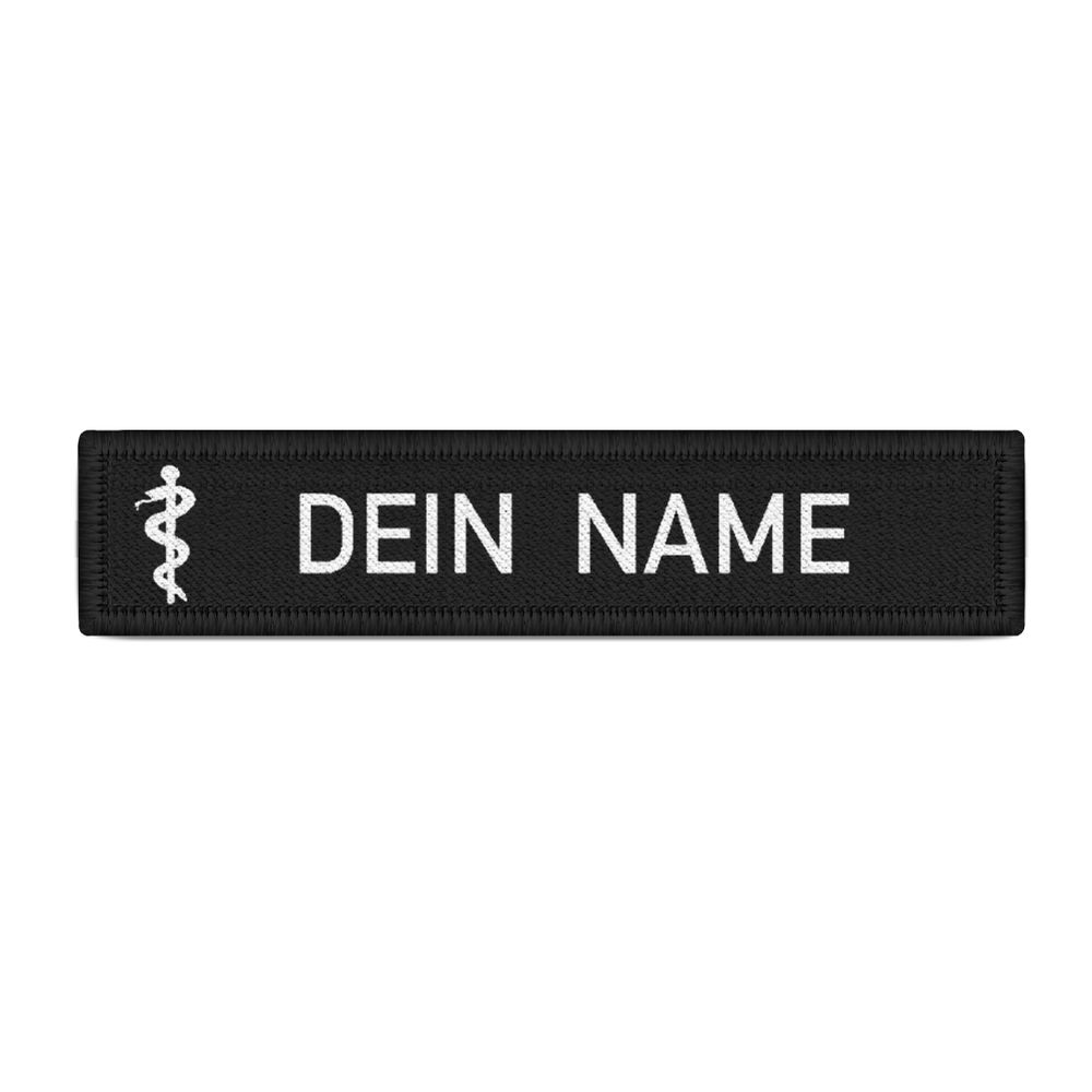 Namensschild Sanitäter Äskulapstab Name Arzt Doktor Mediziner Patch #31141