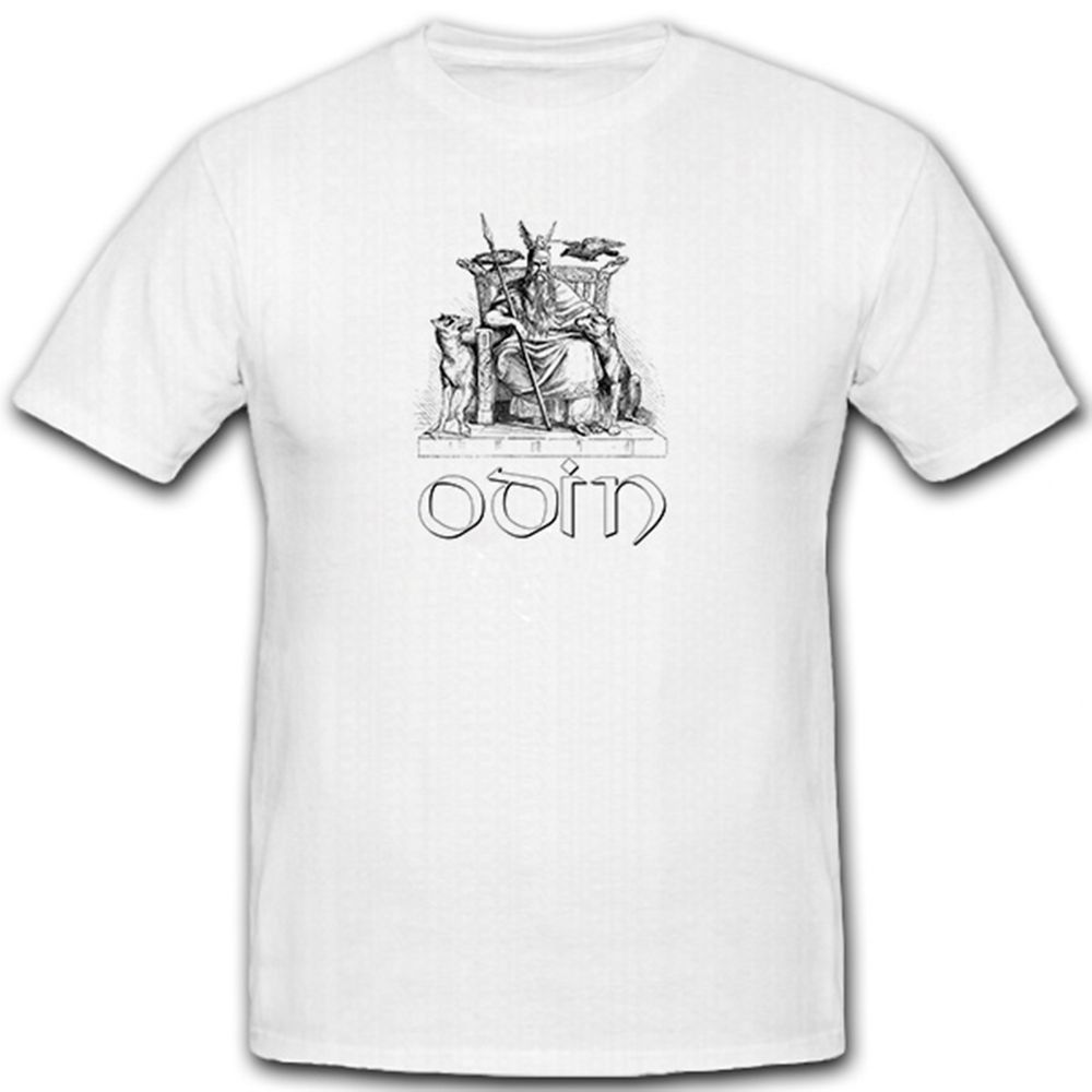 Odin Wikinger Mythologie Geschichte Gott Raben Wolf - T Shirt #7732