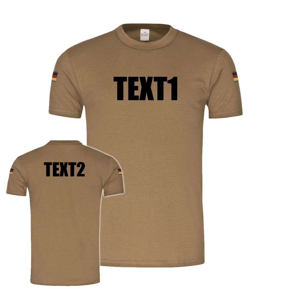BW Tropenshirt Tropenhemd Flagge GER DE mit deinem Wunschtext Front Rücken#46461