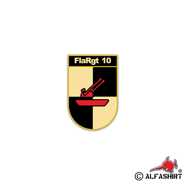 Sticker FlaRgt 10 anti-aircraft regiment anti-aircraft BW army 5x7cm # A2239