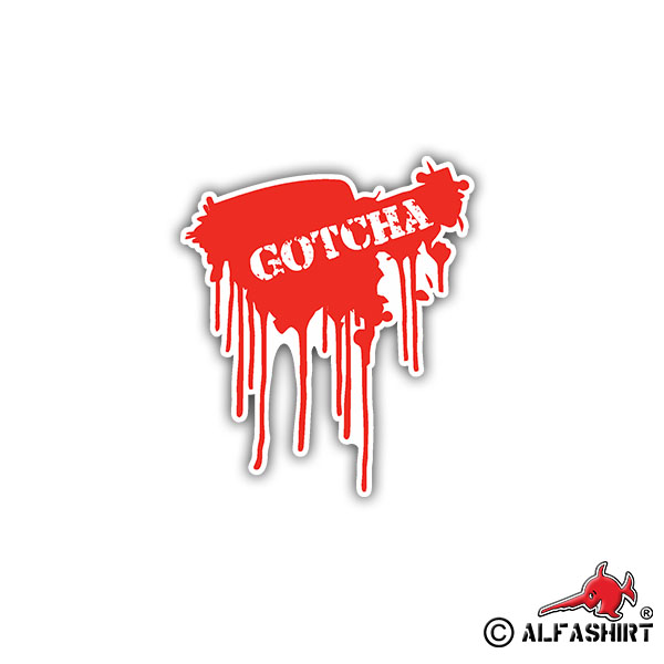 Aufkleber/Sticker Gotcha Paintball Sport Big Game Marker Waffe 8x7cm #A971