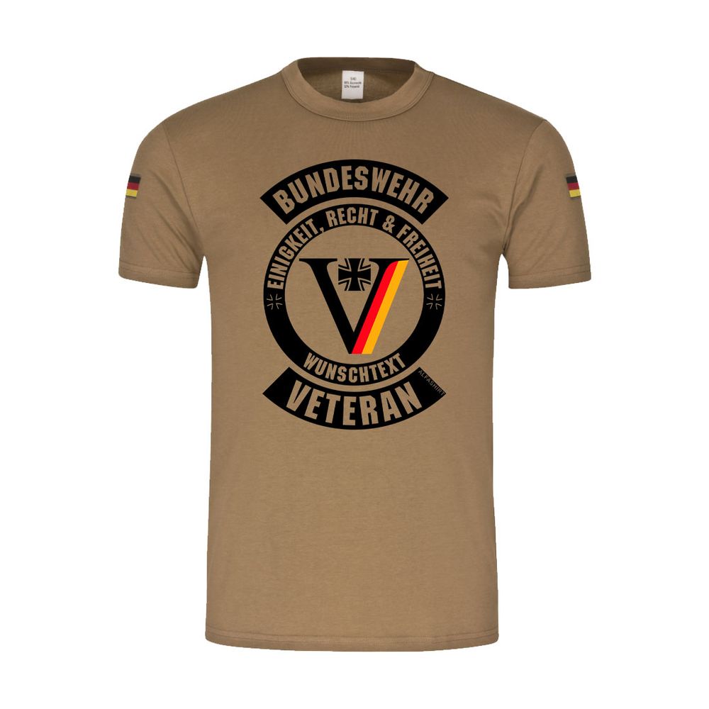 German Army Tropical Shirt with Custom Text: Veteran Unity Justice Freedom #47676