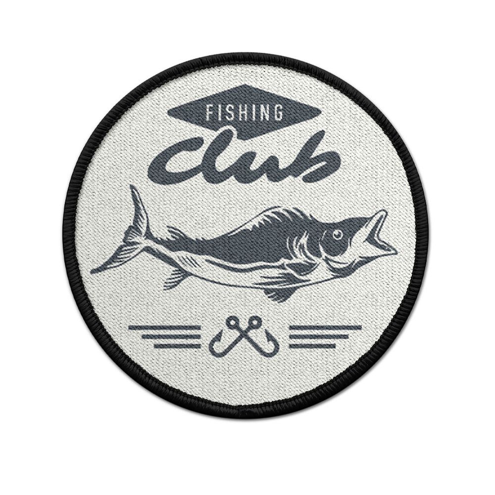 Patch round 90mm Fishing Club Hook Angler Vintage Badge Lake Anglerboo #25655