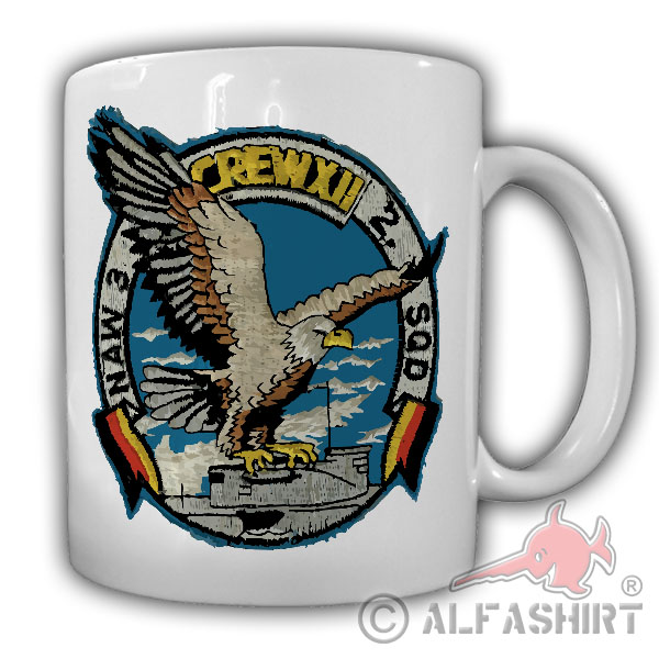 NAW 3 CREW XII 2 SQD BW U Boat Hunter MFG Marine Squadron Badge Cup # 18248