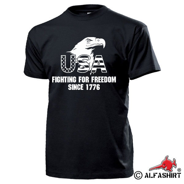 USA fighting for freedom since 1776 Infidel Murica Amerika Adler T Shirt #17163