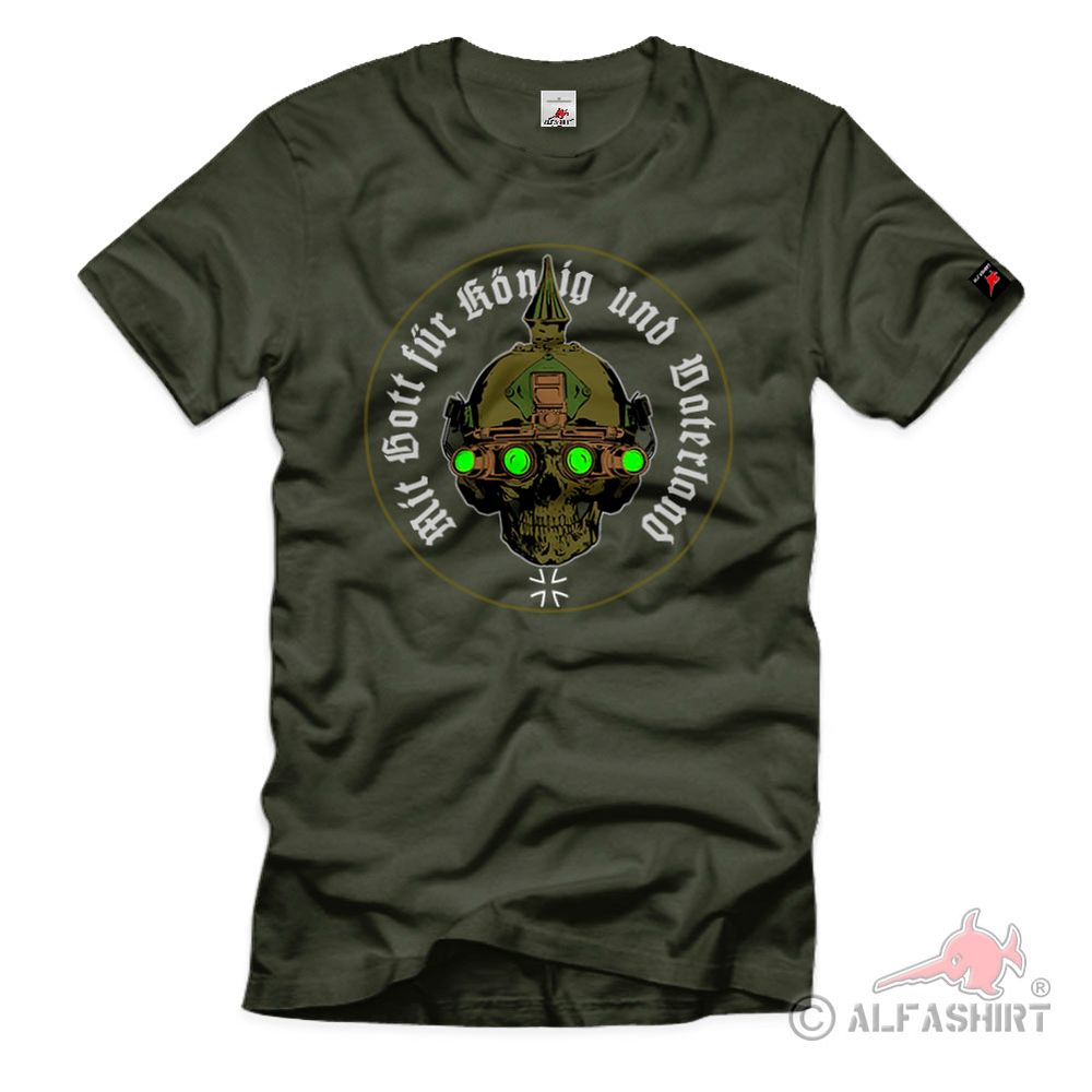 Mit Gott für König und Vaterland Bundeswehr Skull Tactical Soldat T Shirt #40242