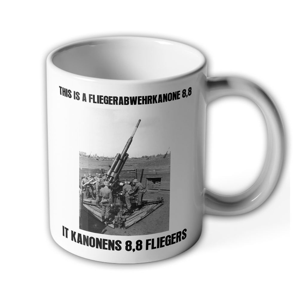 Tasse Flak 8,8cm Meme Fliegerabwehr-Kanone WW2 German Becher Fun#26105