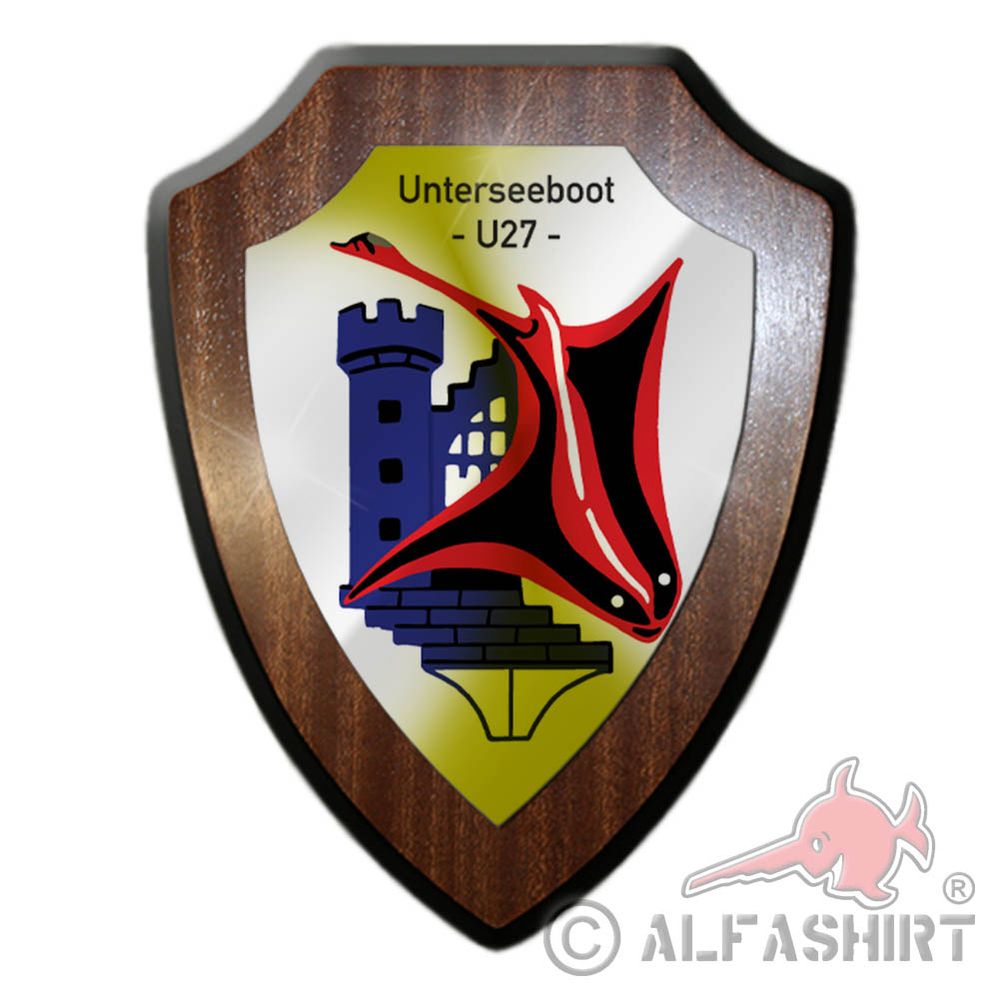 Heraldic shield submarine U27 Bundeswehr Navy Rochen U-Boot class 206 # 36554