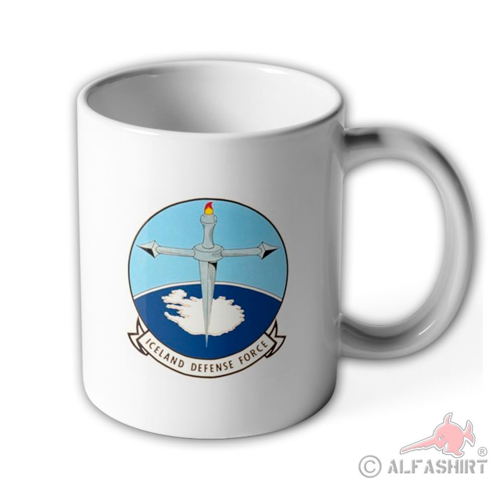Cup Iceland Defense Force Island Keflavík Nato Militär-Verband Wappen #39953