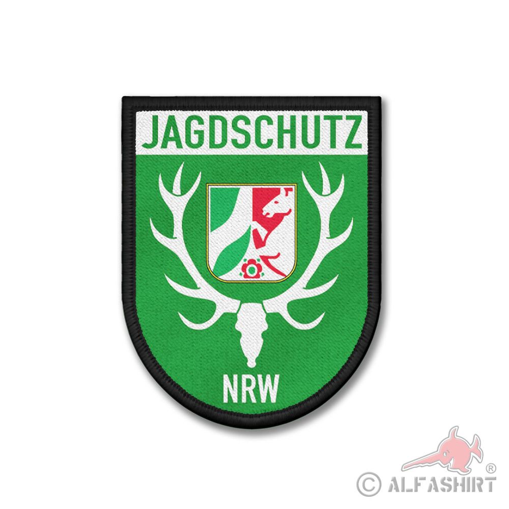Patch NRW Jagdschutz Jäger Förster Revier Abzeichen Wappen Aufnäher Jagd #41118