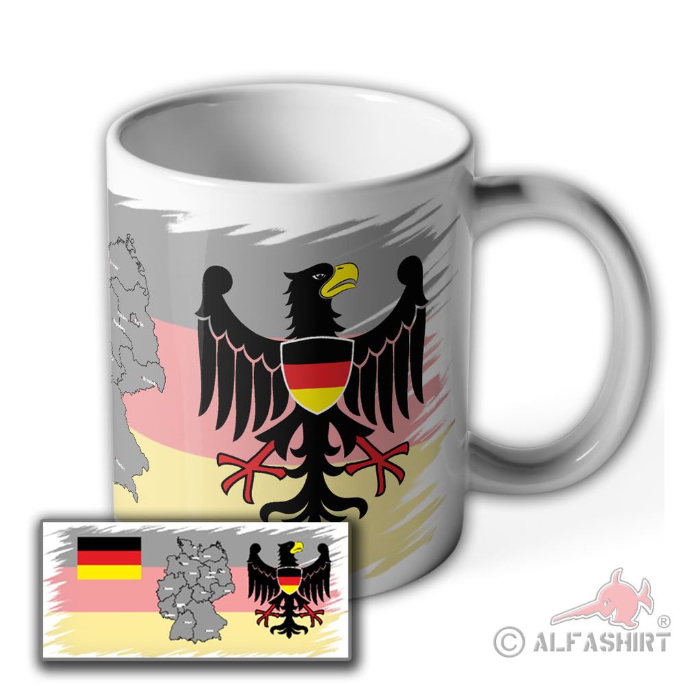 Tasse Bundes Republik Deutschland Flagge Fahne München Berlin Landkarte #37010