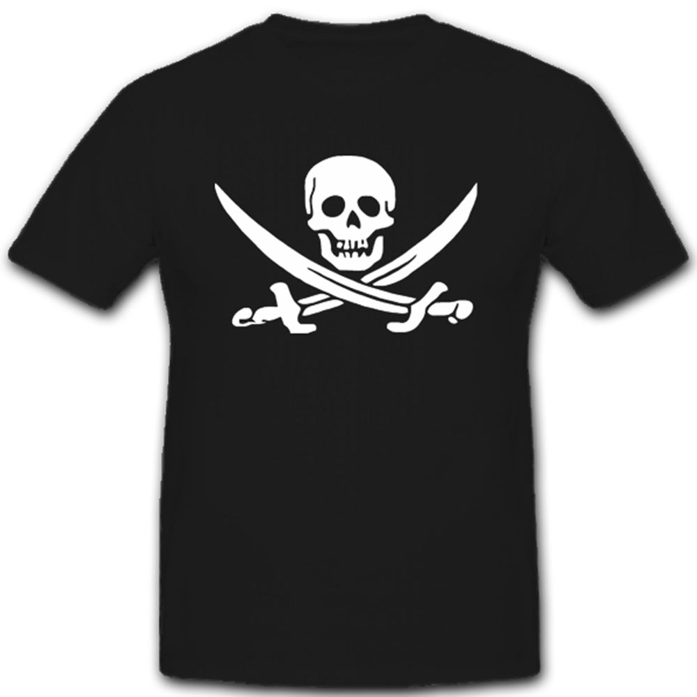 Piratenflagge Totenkopf Schwerter Jolly Roger Knochen Pirat - T Shirt #4312