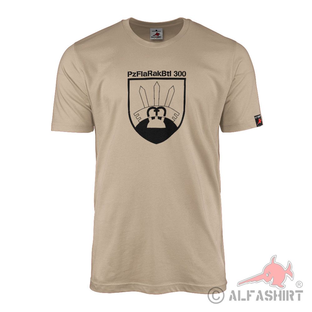 T-shirt sand PzFlaRakBtl anti-tank missile battalion 300 coat of arms #42701