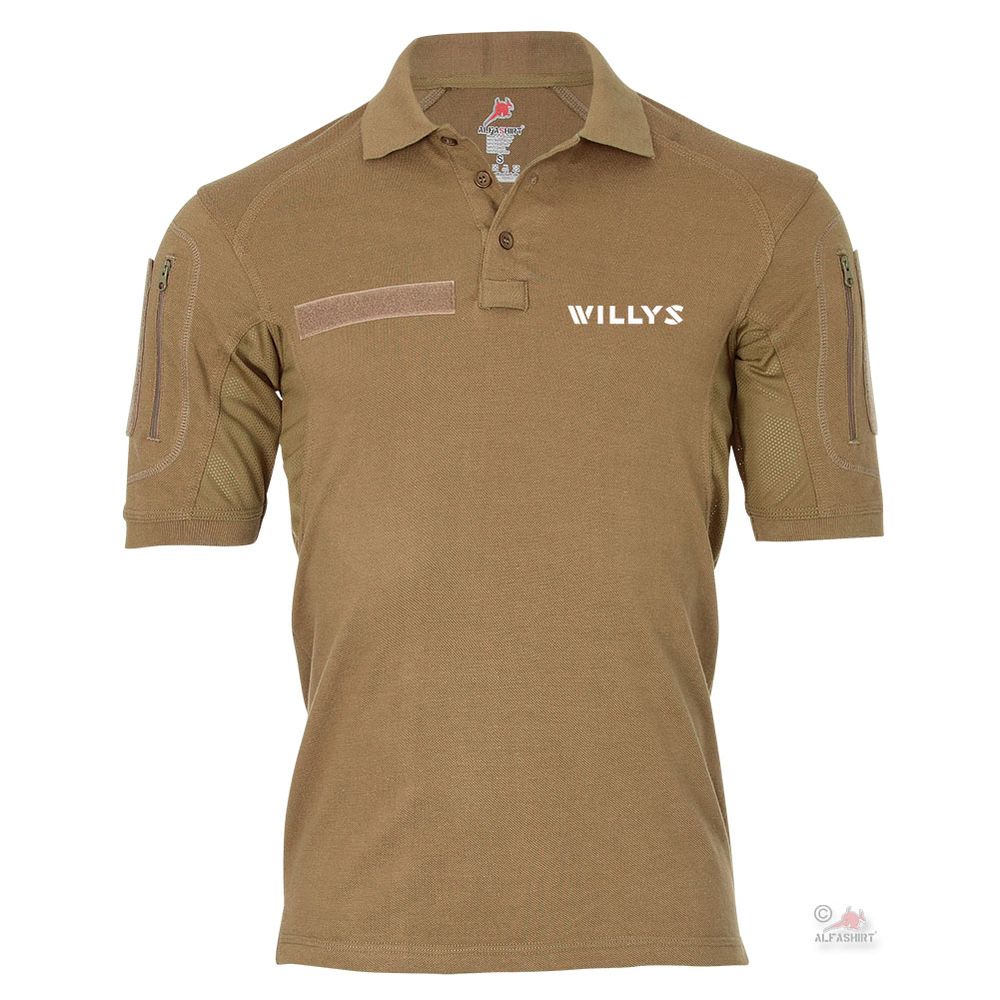 Tactical Poloshirt Alfa Willys Logo Schriftzug USA Geländewagen Amerika #18965