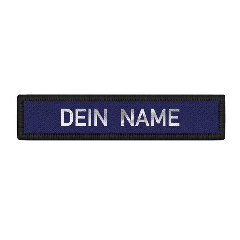 Namenschild Patch Blau - Silber Namen Feuerwehr individuell Notarzt #32143