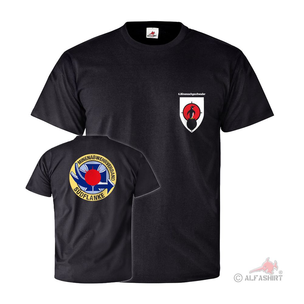 6 Minensuchgeschwader MSG BW Marine Bundesmarine Wappen Abzeichen T Shirt #27144