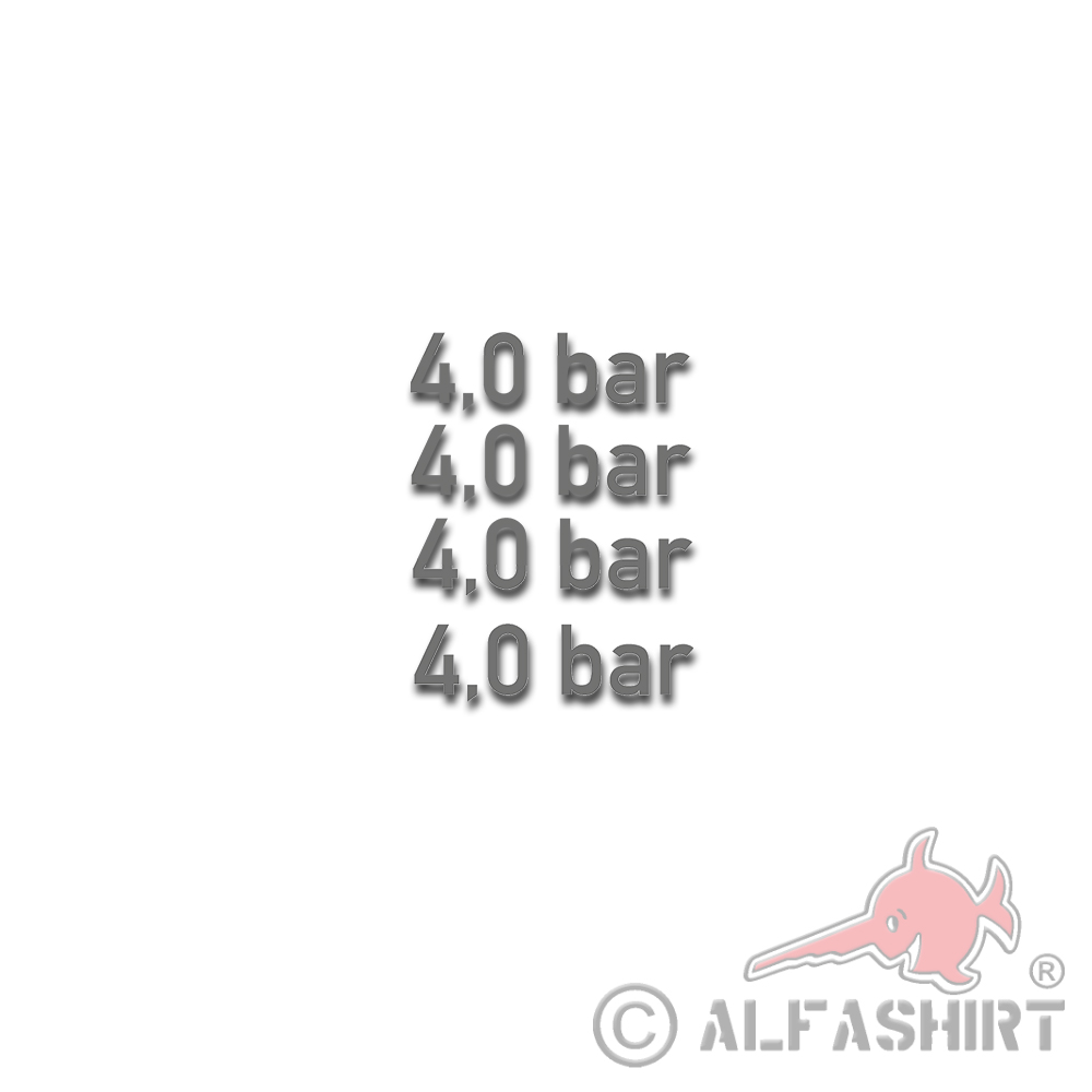 Sticker tire pressure for BW Opel mudguard lettering BAR 4x 3,5x1cm # A4782