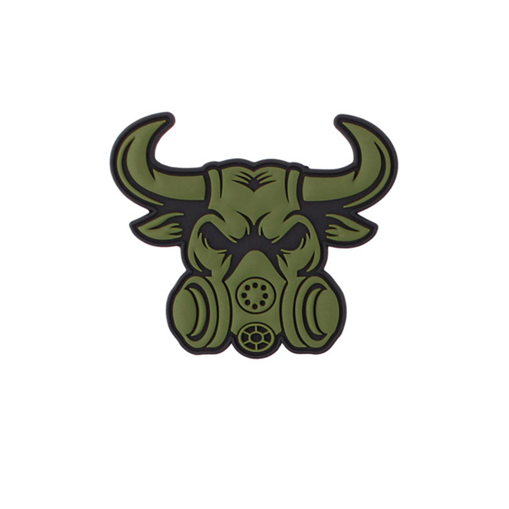 3D Rubber Gasmasken Bulle Patch Truppe Einheit 3D Alfashirt Clan 8  x 9 cm#26905