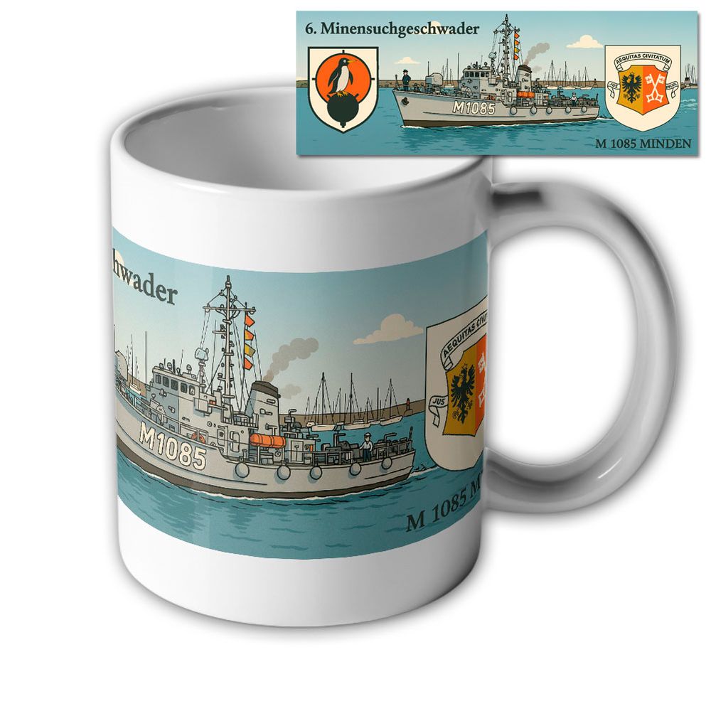 Tasse M1085 Lindau-Klasse 6 Minensuchgeschwader Bundeswehr Marine #46462