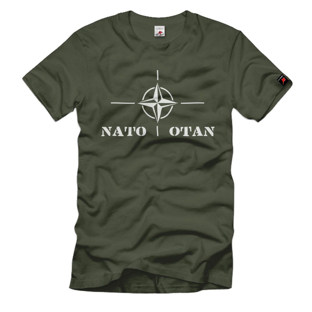 Nato Otan Alliance Army Military ISAF Badge Coat of Arms BW Military - T-Shirt # 1404