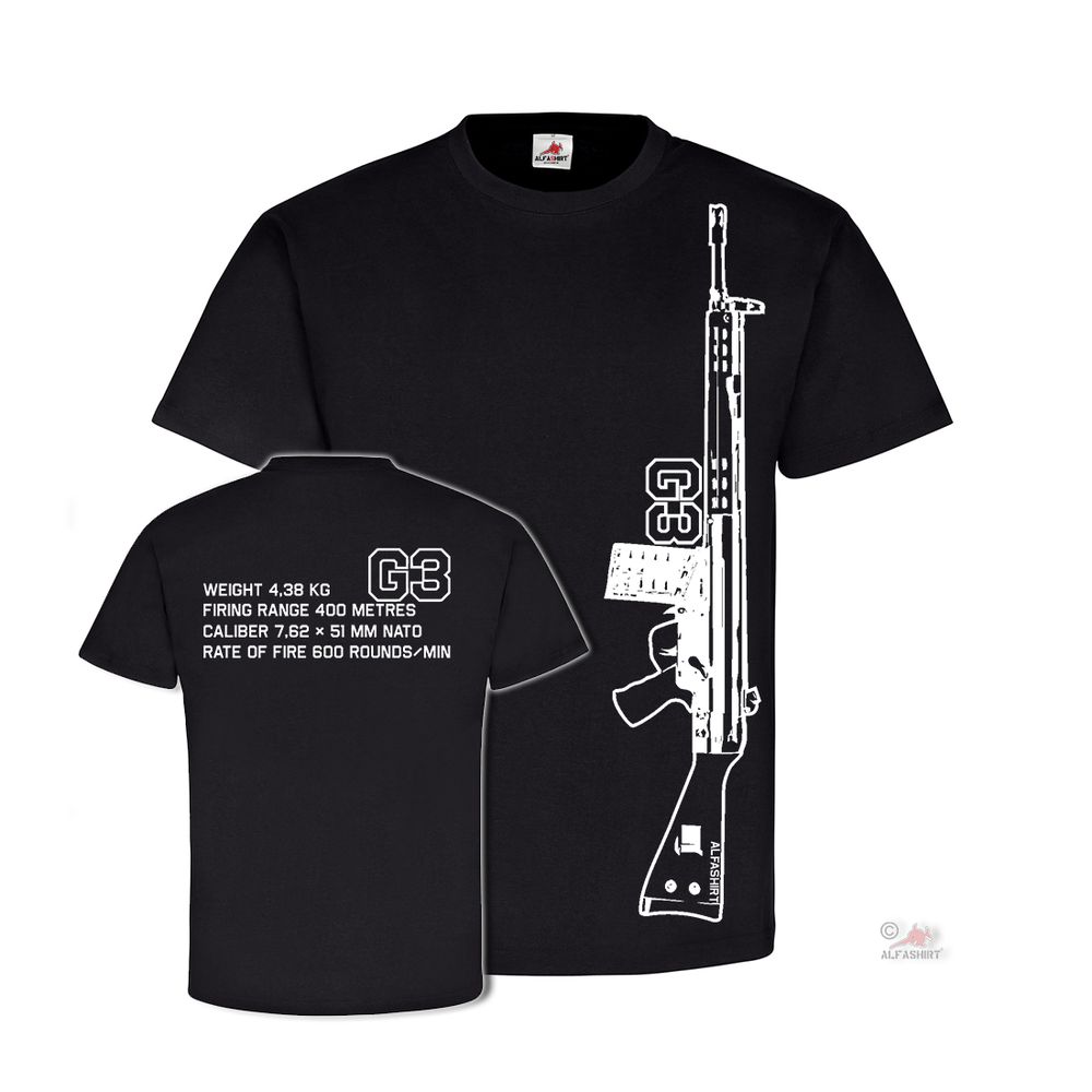 G3 Rifle 3 NATO Weapon COD Assault Rifle Data Bundeswehr - T Shirt # 26644