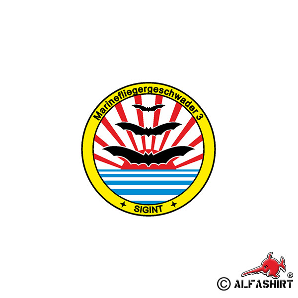 Sticker MFG 3 Signit Coat of Arms Naval Wing BW 7x7cm A1152