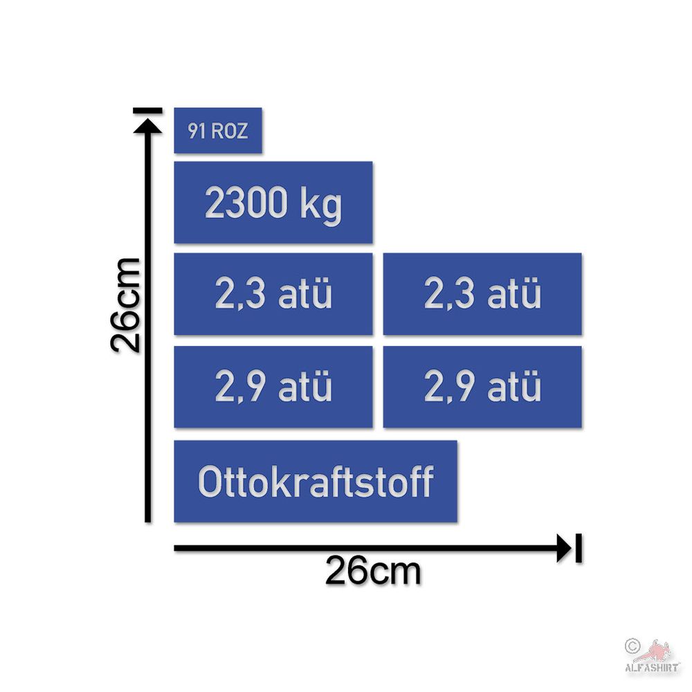 Painting template BW Military Vehicle Tire pressure 2.3atü 2,9atü 6x 2cm # A4642