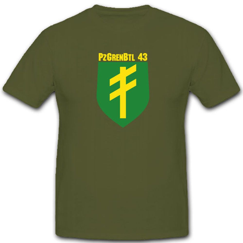 Pzgrenbtl 43 Panzer Grenadier Bataillon Stabs Kompanie Wappen - T Shirt #4133