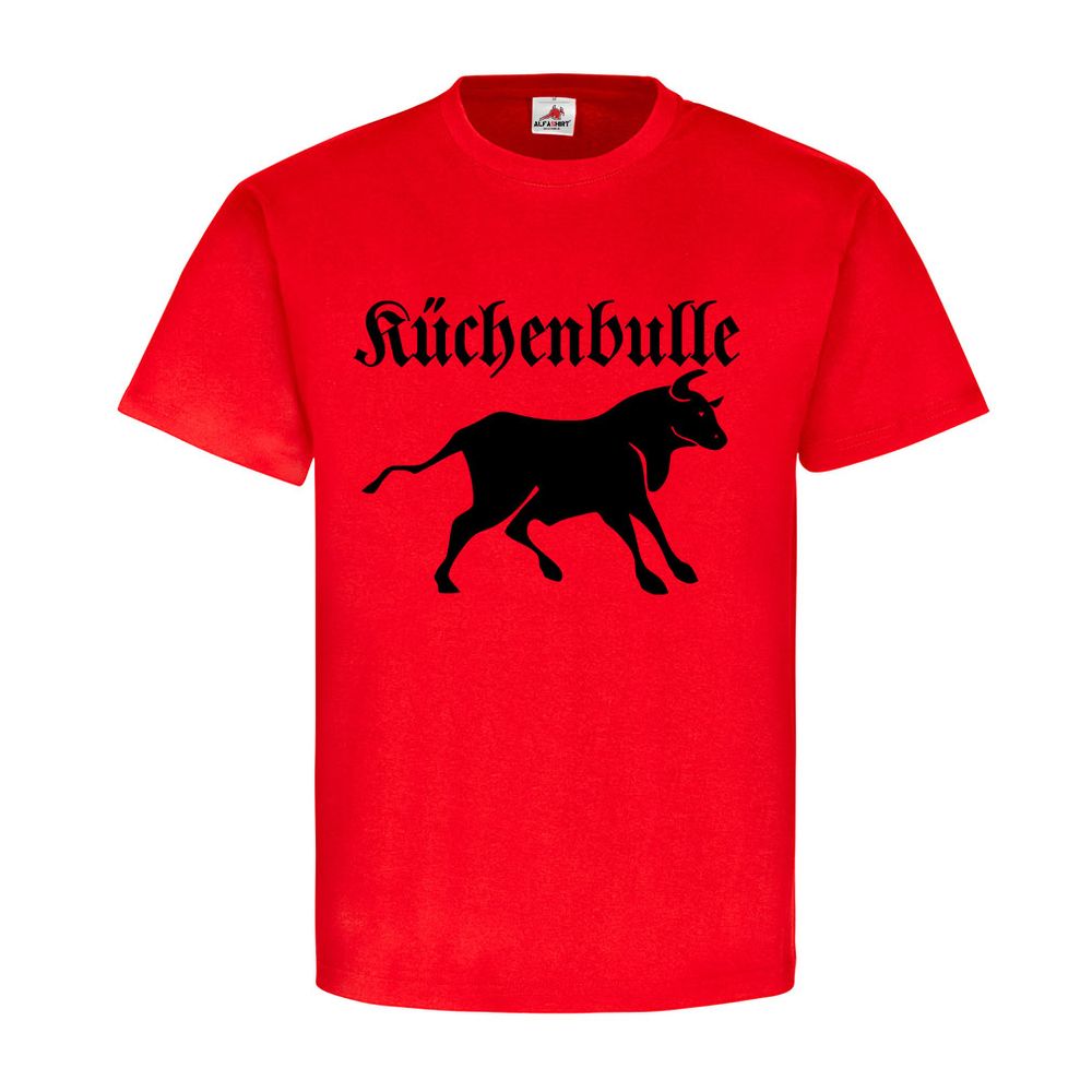 Küchenbulle Stier Küche Totenkopf Skull Kochmütze kochen grillen - T Shirt #5541