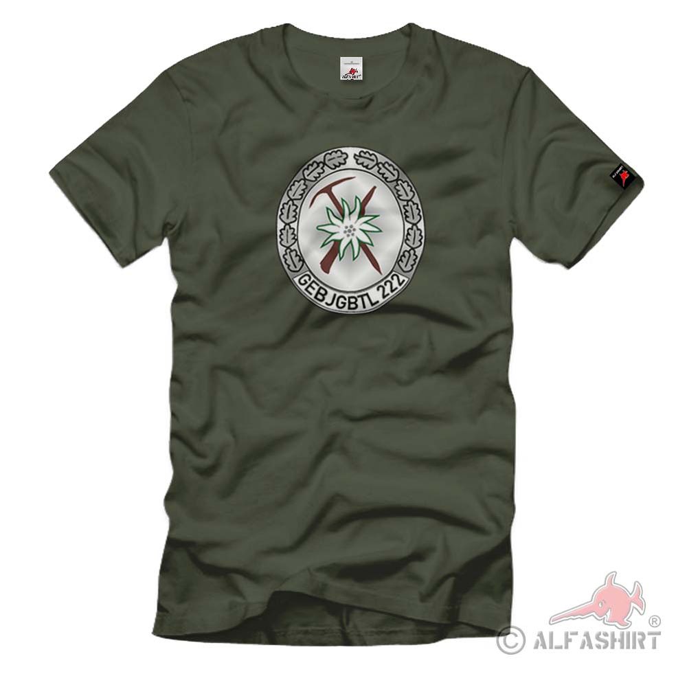 GebJgBtl 222 Gebirgsjäger Bataillon Mittenwald Bundeswehr Wappen T-Shirt#1830