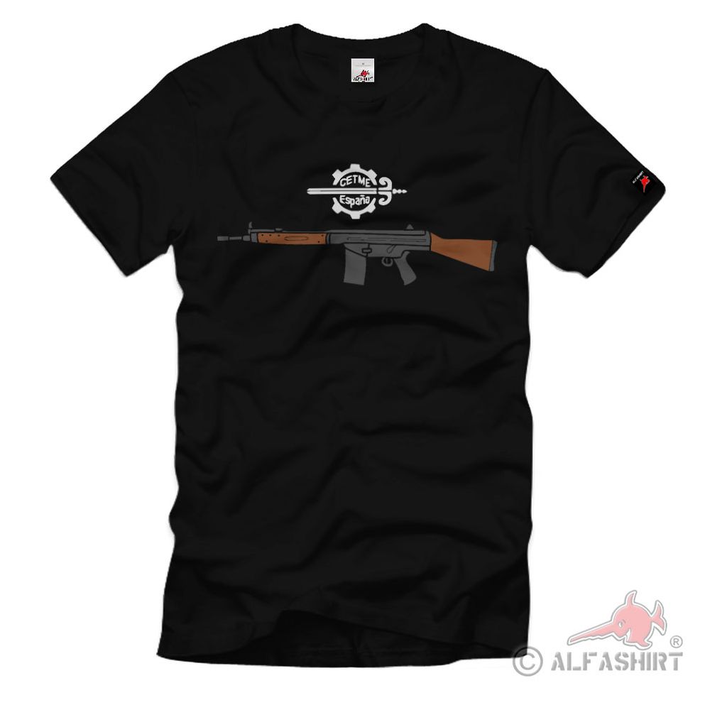 CETME Espana Gewehr G3 Holz Schafft Spanien Fabrik Logo T Shirt