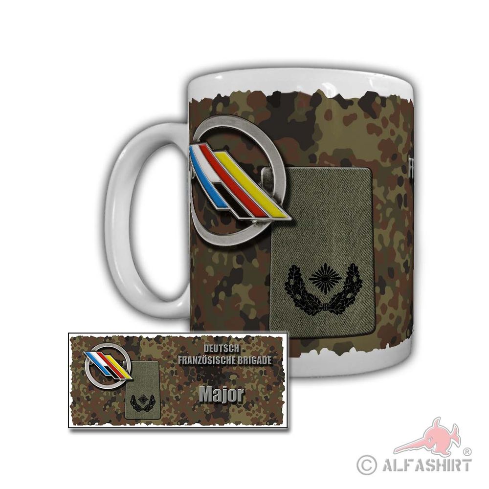 Tasse DEU-FRA Brigade Major Abgänger Geschenk Reservist Bundeswehr  #29434