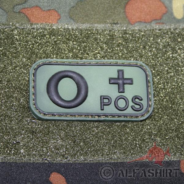BW Blood Groups Patch O + Pos Detection Blood Sani Uniform Blood 5x2.5cm # 18644