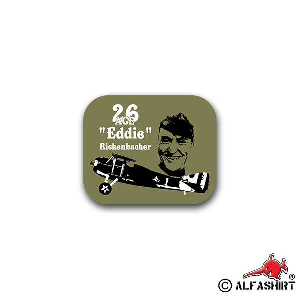 Sticker Eddie Rickenbacker Edward Vernon Almost Eddie 9x7cm A1737