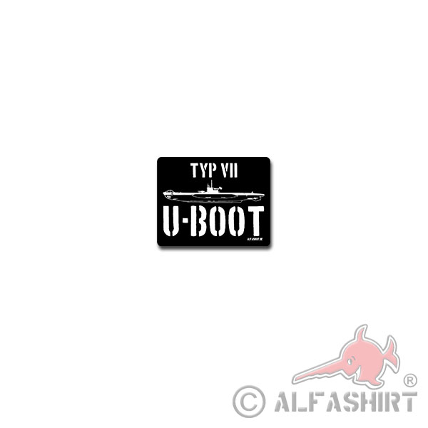 Type VII Submarine Sticker Sticker Marine Unterseebott 9x7cm # A4052