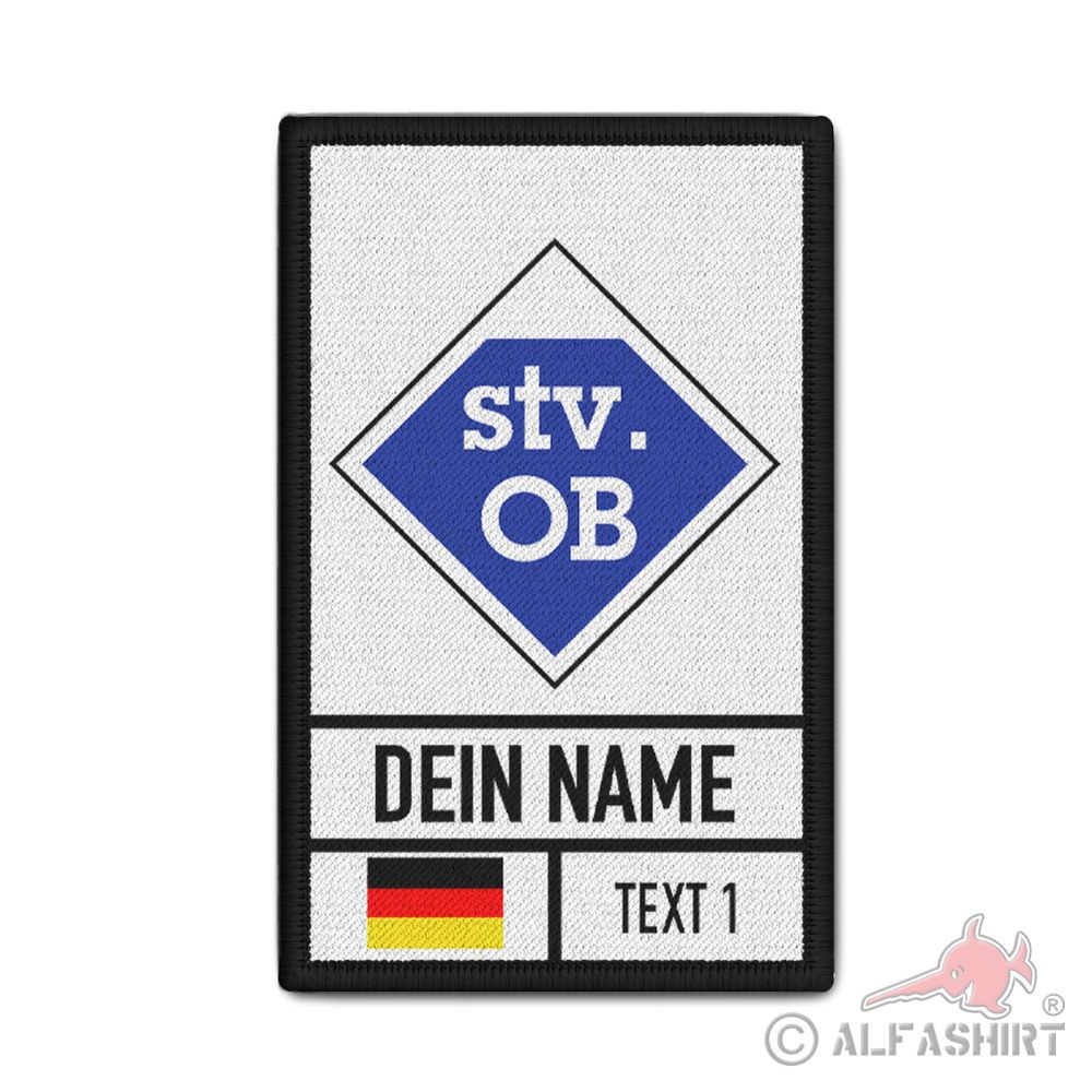 Rank Patch 9,8x6cm personalisierbar Patch StvOB  takt Zeichen Hilfswerk #44539