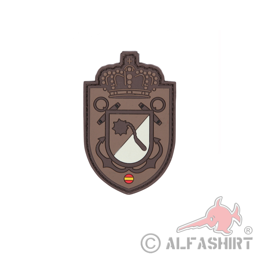 3D Rubber Patch Spanish Crowns Brown Badge Seal Spain 8x5cm # 27110