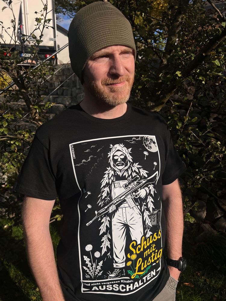 Schuss mit Lustig Löwenzahn Peter G3 Gewehr Sniper Operator Humor 80er 90er #47058