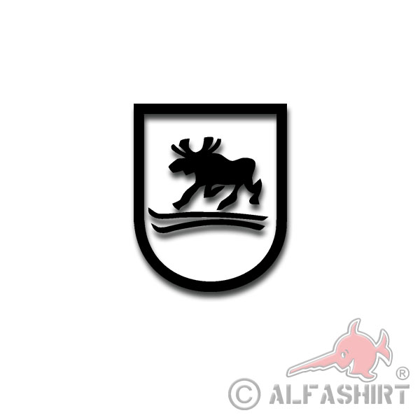 Aufkleber/Sticker 163 InfDiv Trabender Elch Wappen Truppenzeichen 10x8cm A3290
