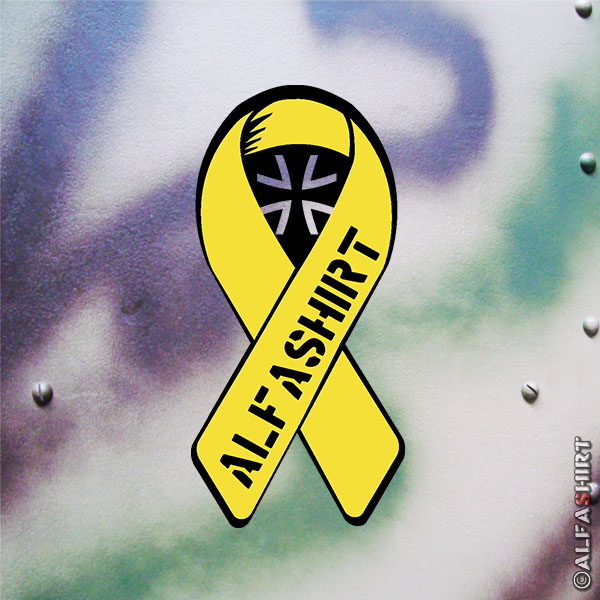 Sticker Yellow Ribbon 2 Solidarity Bundeswehr Reservist 10x5cm A622