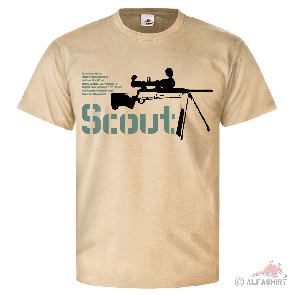 Scout Gewehr Reptiergewehr Allround Waffe Jäger Sportschütze - T Shirt S25894