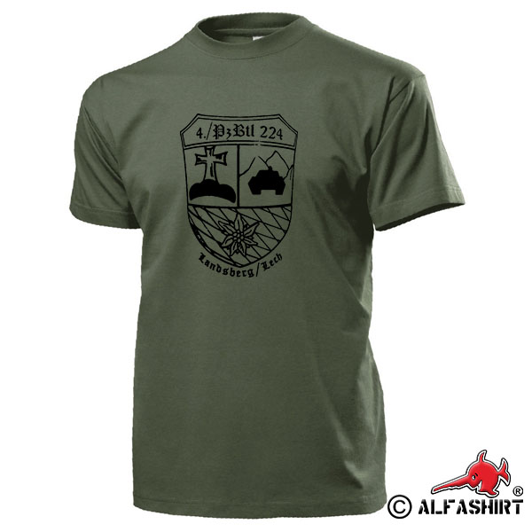 4 PzBtl 224 Tank Battalion 224 Landsberg Lech Tank Company - T Shirt # 17366 4 PzBtl 224 Tank Battalion 224 Landsberg Lech Tank Company - T Shirt # 17366