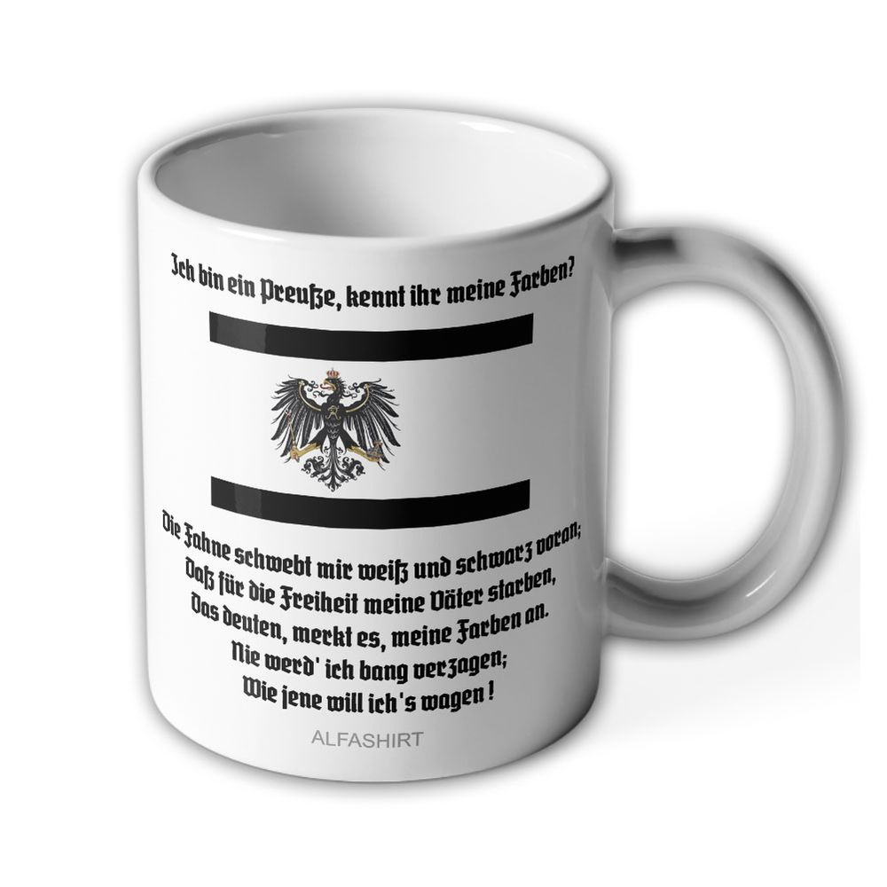 Tasse Preußenlied Preußen Tugend Hymne Text Heimat Stolz Fahne Adler Song #26157