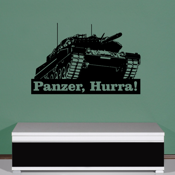 Hurray, Panzer Panzerkampfwagen Panzerfahrzeug Leopard 2 Walltattoo 45x69cm # 5416