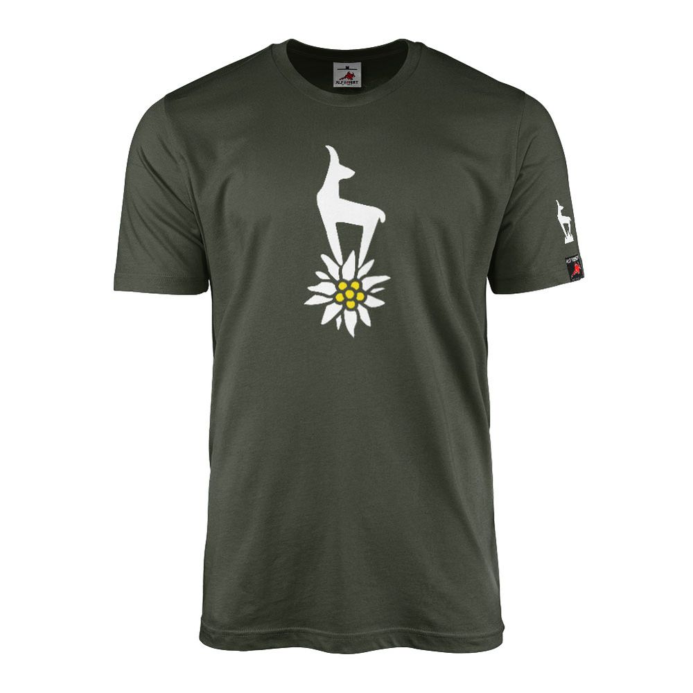 T-Shirt Bergsteiger Gams Alpen Urlaub Berge Steinbock Edelweiß Blume #16372